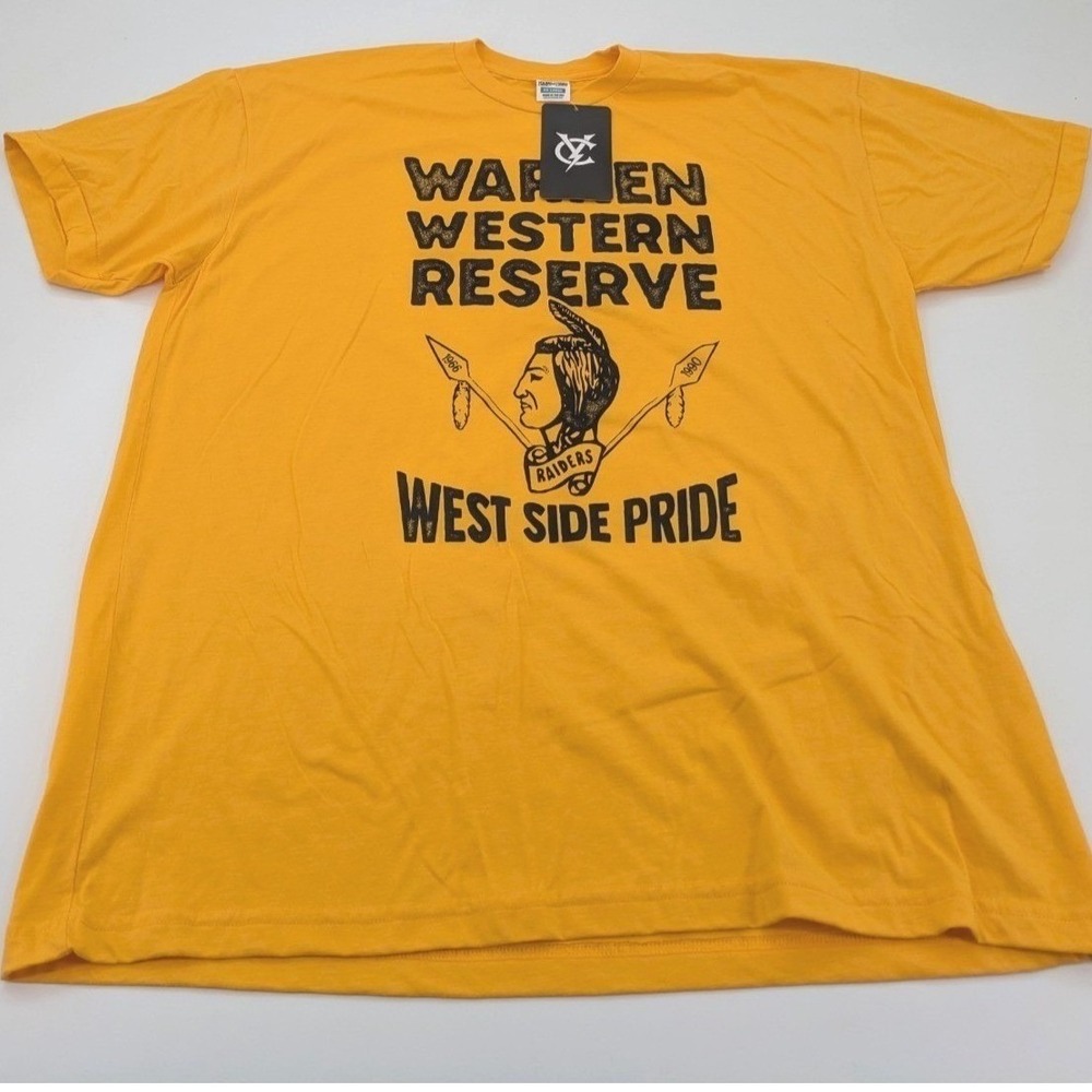 Youngstown‎ Clothing Co Warren Western Reserve Raiders T-Shirt XXL Gold Ohio